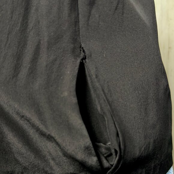 BCBG Maxazria Black Embellished Beaded V-Neck Racerback Chiffon Tank Pocket Sz M - Picture 10 of 11